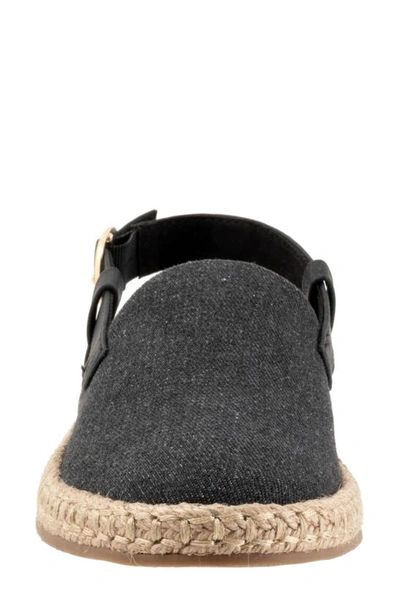 Trotters Pasley Slingback Espadrille Flat In Black Textile