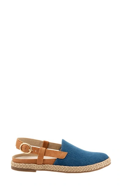 Trotters Pasley Slingback Espadrille Flat In Blue Jean Textile