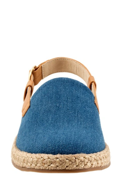 Trotters Pasley Slingback Espadrille Flat In Blue Jean Textile