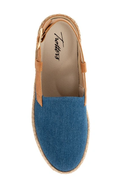 Trotters Pasley Slingback Espadrille Flat In Blue Jean Textile