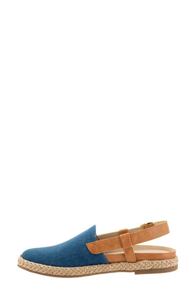 Trotters Pasley Slingback Espadrille Flat In Blue Jean Textile