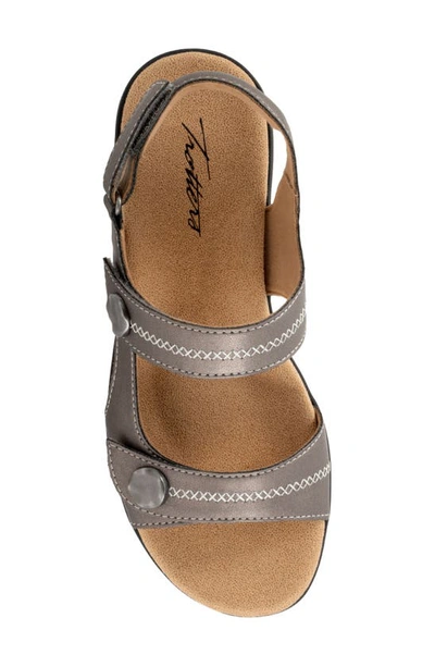 Shop Trotters Romi Stitch Slingback Sandal In Pewter