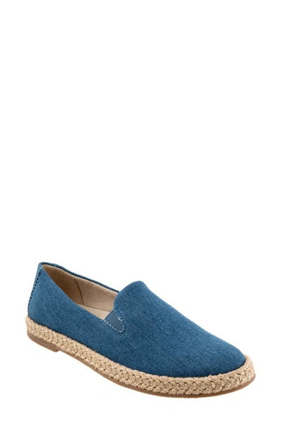 Shop Trotters Poppy Espadrille Flat In Bluejean Text