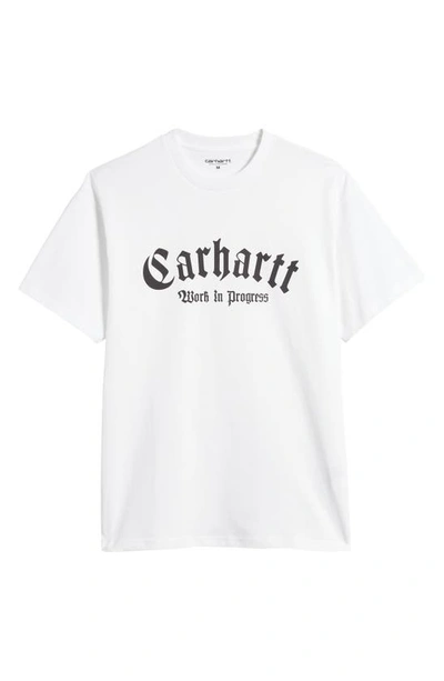 Shop Carhartt Onyx Logo Organic Cotton Graphic T-shirt In White / Black