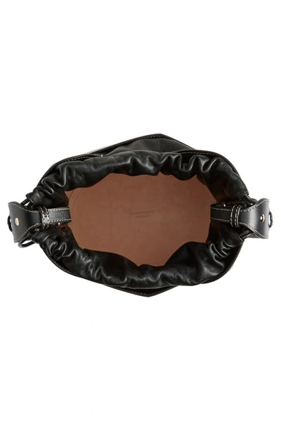 Shop Alexander Mcqueen Bow Leather Bucket Bag In Black