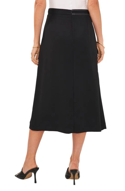 Shop Vince Camuto Cargo Pocket Belted Midi Faux Wrap Skirt In Rich Black