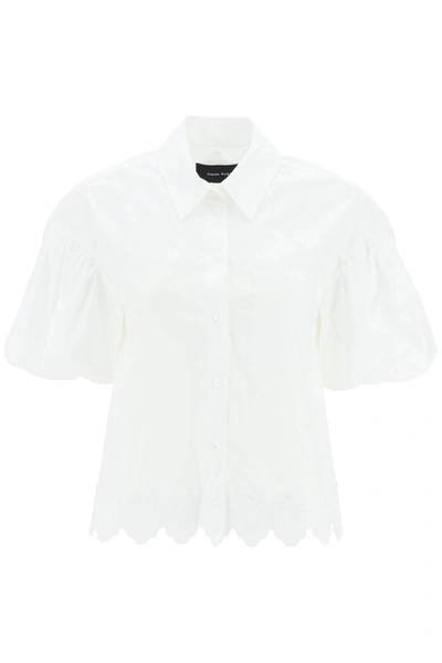 Shop Simone Rocha Embroidered Cropped Shirt