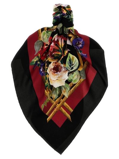 Shop Dolce & Gabbana Floral Print Scarf Scarves, Foulards Multicolor