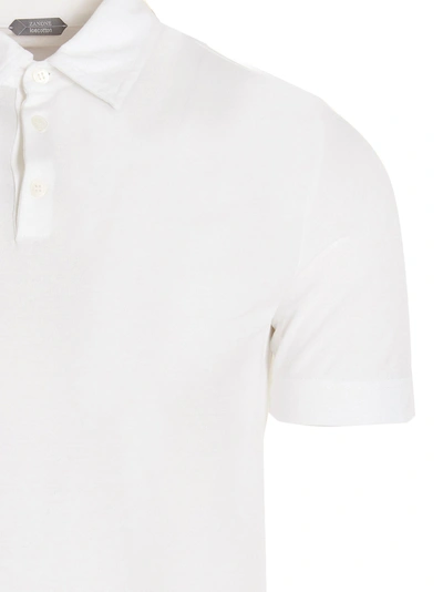 Shop Zanone Ice Cotton  Shirt Polo White