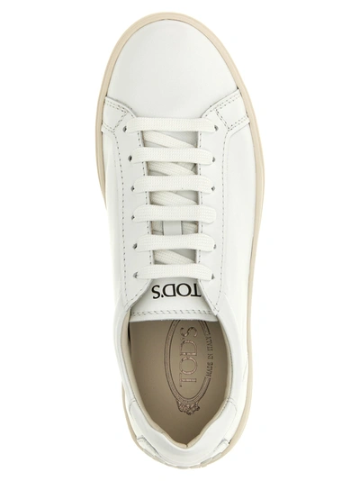 Shop Tod's Leather Sneakers White