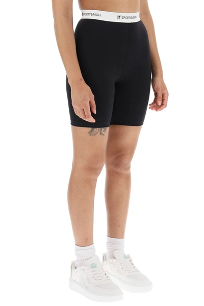 Shop Sporty And Rich Logo Band Cycling Shorts