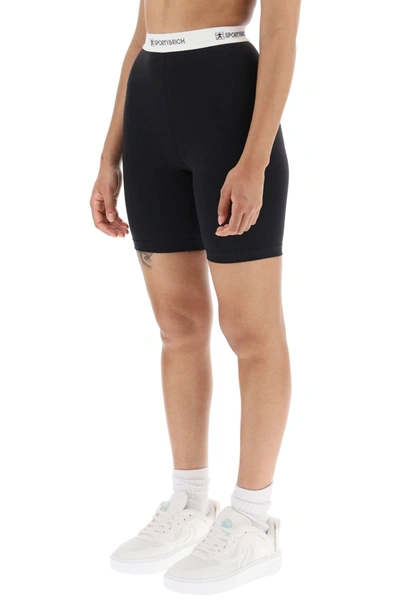 Shop Sporty And Rich Logo Band Cycling Shorts
