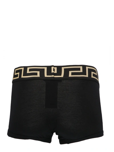 Shop Versace Logo Boxer Shorts Underwear, Body Black