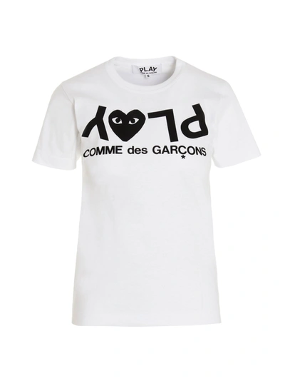 Shop Comme Des Garçons Play Logo Reverse T-shirt White/black