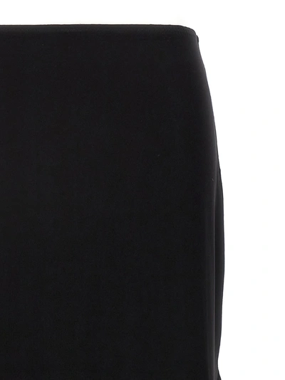 Shop Norma Kamali Long Skirt Wide Slit Skirts Black