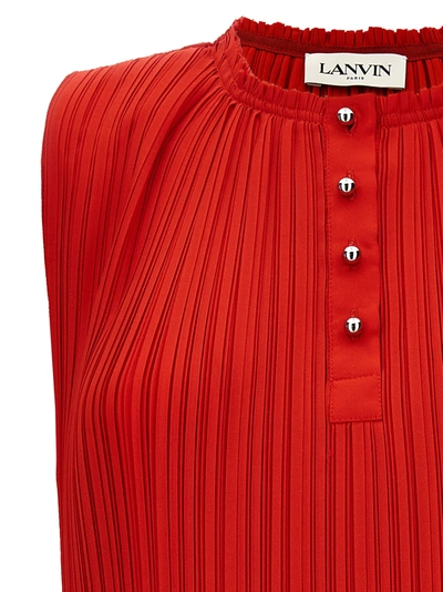 Shop Lanvin Pleated Top Tops Red
