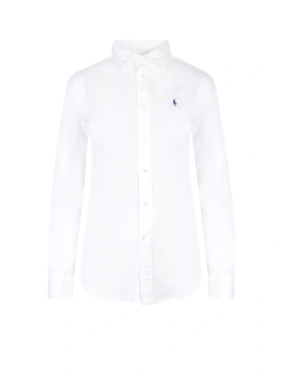 Shop Polo Ralph Lauren Cotton Shirt With Embroidered Logo