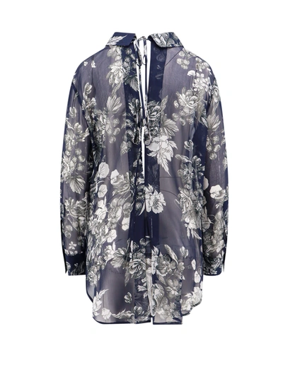 Shop Semicouture Viscose Shirt With Floral Print