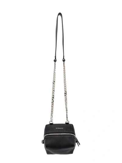 Shop Givenchy Leather Shoulder Bag With Metal Logo