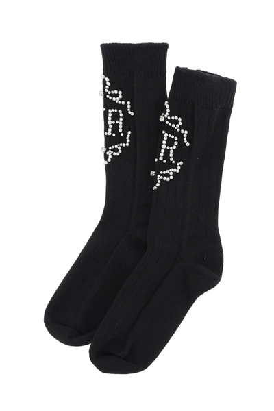Shop Simone Rocha Sr Socks With Pearls And Crystals
