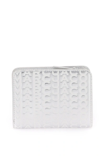 Shop Marc Jacobs The Monogram Metallic Mini Compact Wallet