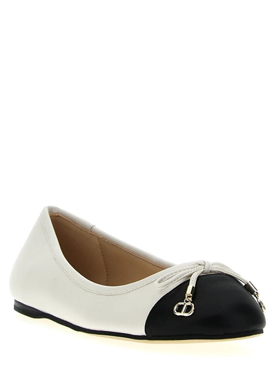 Shop Twinset Two-tone Ballet Flats Flat Shoes White/black