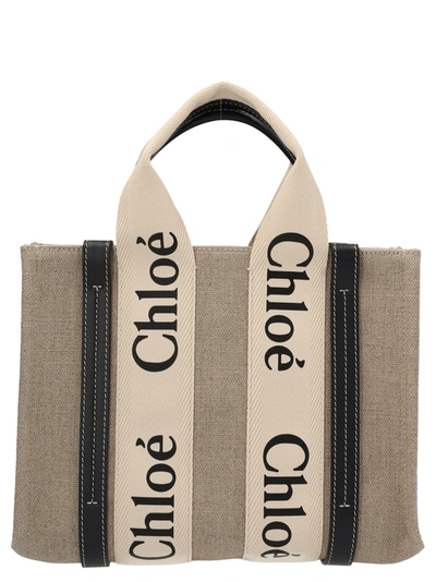Shop Chloé Woody Small Hand Bags Multicolor