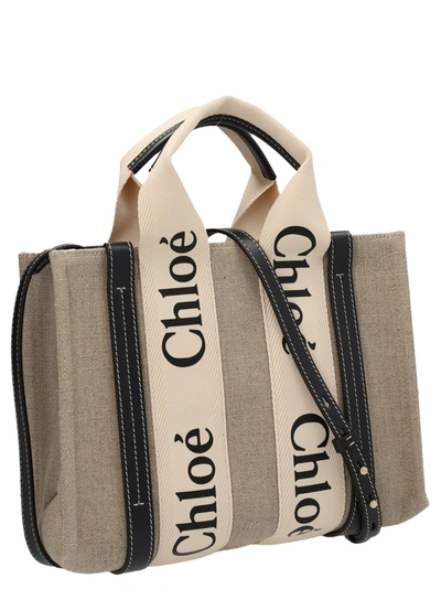 Shop Chloé Woody Small Hand Bags Multicolor