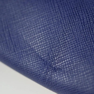 Shop Prada Saffiano Leather Clutch Bag () In Blue