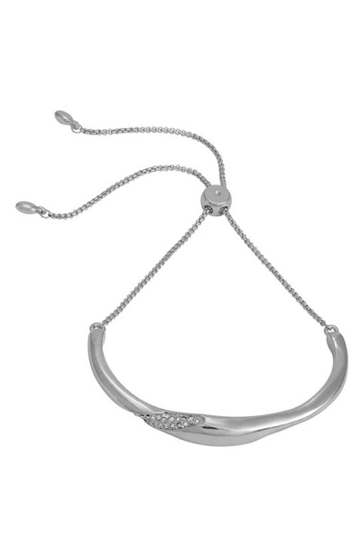 Shop Vince Camuto Crystal Accent Slider Chain Bracelet In Silver Tone
