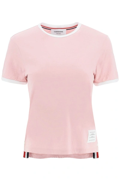 Shop Thom Browne Mélange Jersey T-shirt Women In Pink