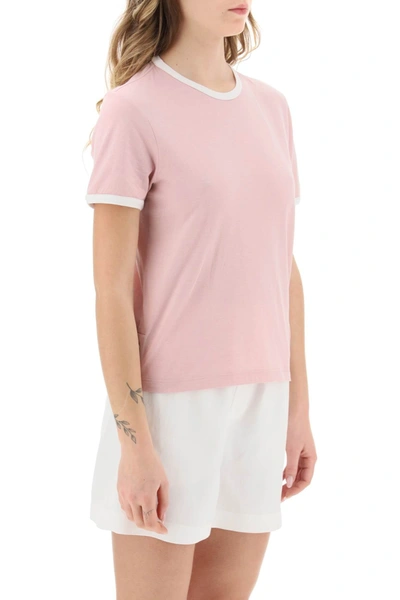 Shop Thom Browne Mélange Jersey T-shirt Women In Pink