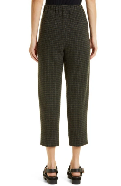 Vince Textured Plaid Cotton Blend Trousers In Azure Check
