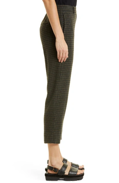 Vince Textured Plaid Cotton Blend Trousers In Azure Check