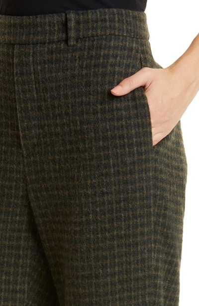 Vince Textured Plaid Cotton Blend Trousers In Azure Check