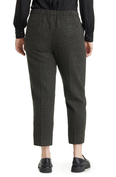 Vince Textured Plaid Cotton Blend Trousers In Azure Check