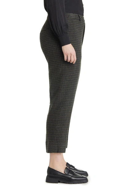 Vince Textured Plaid Cotton Blend Trousers In Azure Check