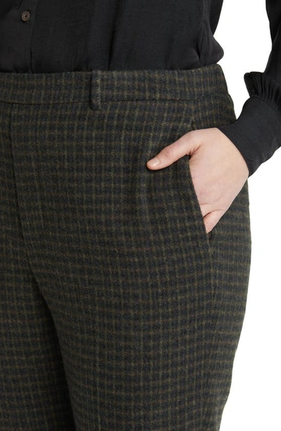 Vince Textured Plaid Cotton Blend Trousers In Azure Check
