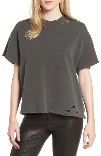 Shop Ag Diana Distressed Sweatshirt In Pigment True Black