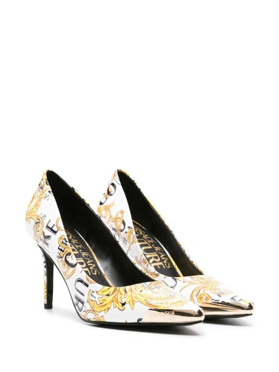 Shop Versace Jeans Couture With Heel In White