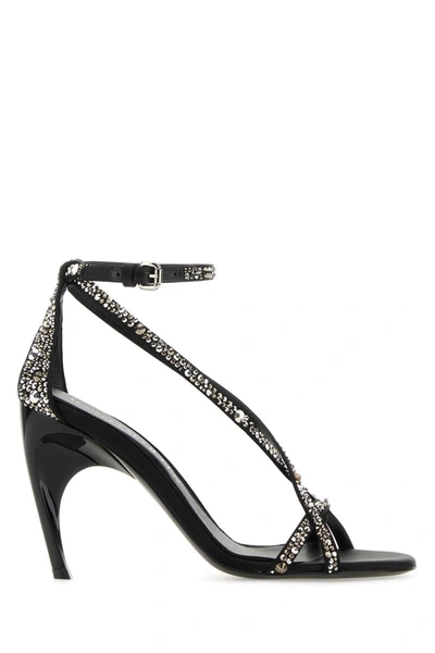 Shop Alexander Mcqueen Sandals In Blackcrystal