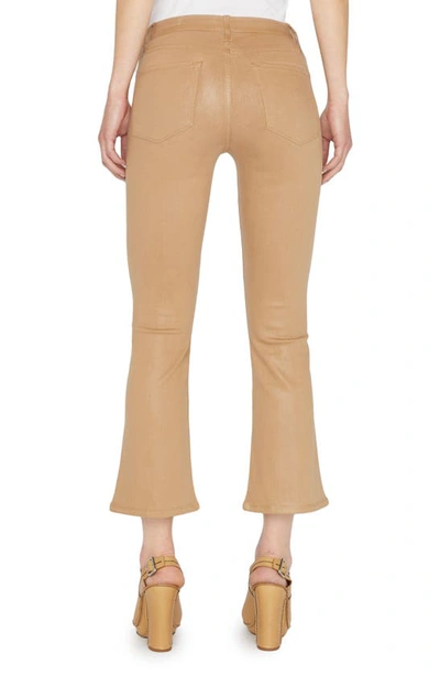 Shop Frame Le Crop Mini Bootcut Jeans In Light Camel Coated