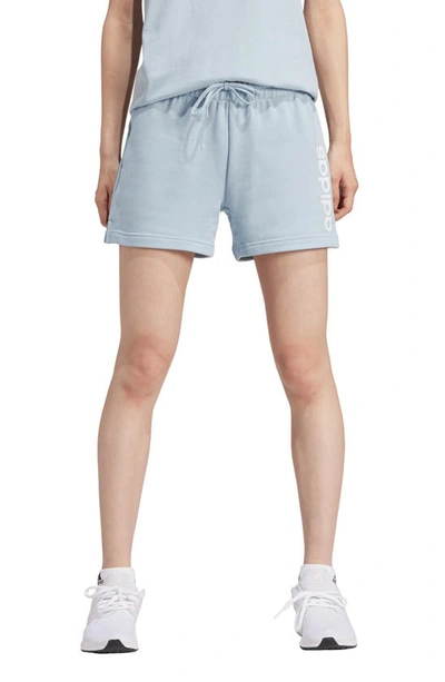 Shop Adidas Originals Cotton French Terry Shorts In Wonder Blue