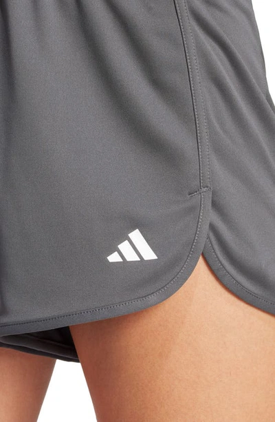 Shop Adidas Originals Adidas Pacer High Waist Knit Shorts In Grey Six
