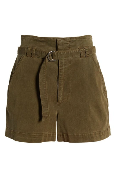 Shop Frame Cinched High Waist Shorts In Military Green