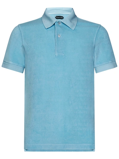 Shop Tom Ford Polo Shirt In Azzurro