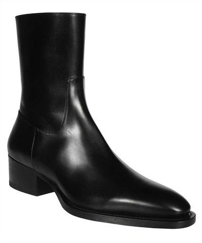 Shop Dsquared2 Pierre Leather Ankle Boots In Black