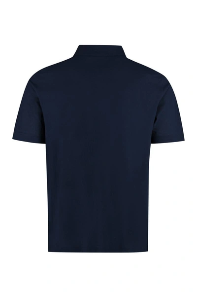 Shop Herno Cotton Jersey Polo Shirt In Blue
