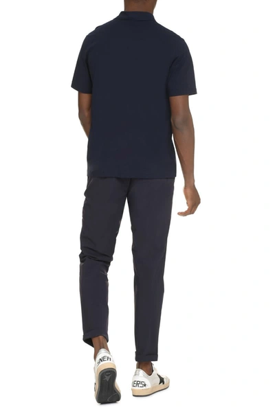 Shop Herno Cotton Jersey Polo Shirt In Blue