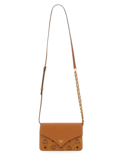 Shop Mcm Mini "diamond" Bag In Brown